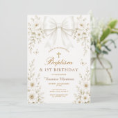 Faire-part de baptême et de premier anniversaire a (Debout devant)