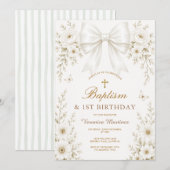 Faire-part de baptême et de premier anniversaire a (Devant / Derrière)
