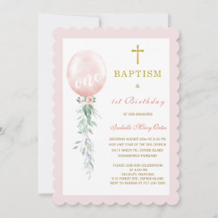 Faire-part de baptême et de premier anniversaire f