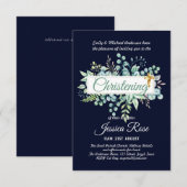 Faire-part de Baptême Eucalyptus Verdure Budget (Devant / Derrière)