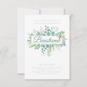 Faire-part de baptême Eucalyptus verdure BUDGETAIR (Devant)