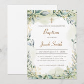 Faire-part de baptême fille et garçon invitations (Devant / Derrière)