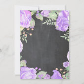 Faire-part de baptême fille floral violet (Dos)