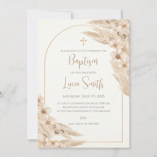 Faire-part de baptême fille Invitations de baptême (Devant)