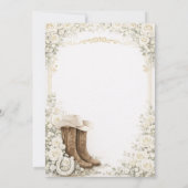 Faire-part de baptême floral blanc avec bottes de (Dos)