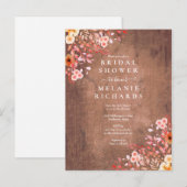 Faire-part de bapteme floral Fleurs sauvages rusti (Devant / Derrière)