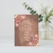 Faire-part de bapteme floral Fleurs sauvages rusti (Debout devant)