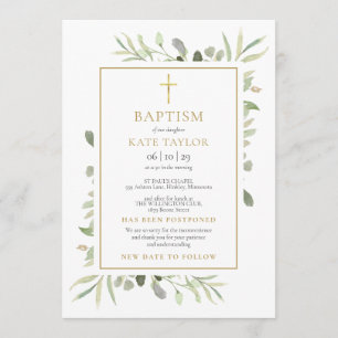 Faire-part de baptême floral reporté
