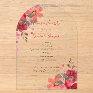 Faire-part de bapteme floral rose