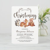 Faire-part de baptême forestier (Debout devant)