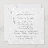 Faire-part de baptême Garçon Bleu et Gris (Dos)