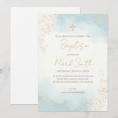 Faire-part de baptême garçon & garçon invitations  (Devant / Derrière)