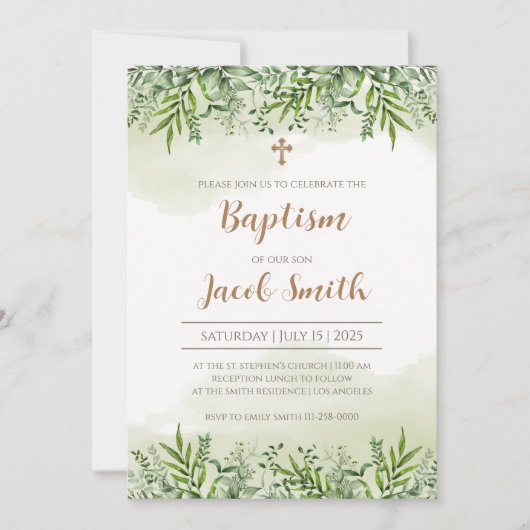 Faire-part de baptême & invitations pour cérémonie (Devant)