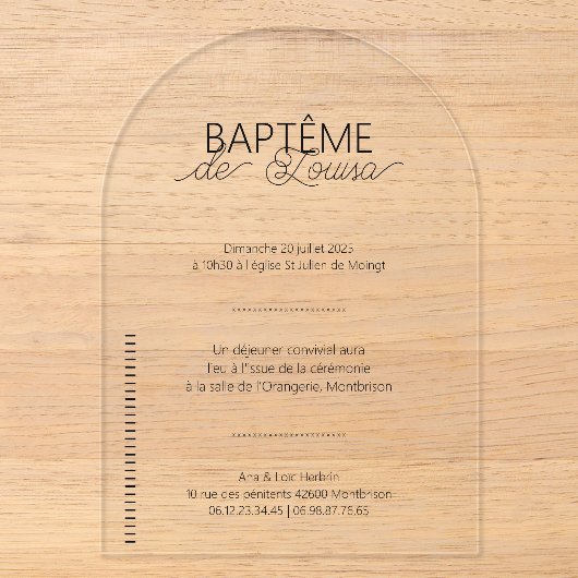 Faire-Part de Baptême Louisa (Recto)