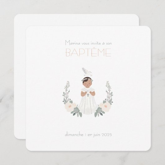 Faire-Part de Baptême Marina (Devant / Derrière)