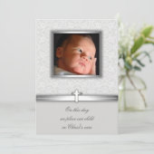 Faire-part de baptême ou de christening pour bébé (Debout devant)