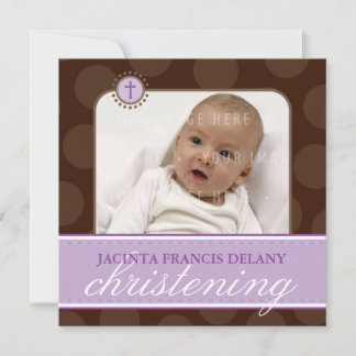 FAIRE-PART DE BAPTÊME PHOTO :: polkadot 7SQ