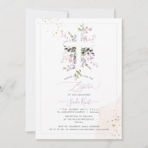 Faire-part de baptême PixDezines H2 Eucalyptus ros