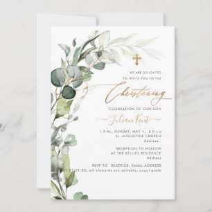 Faire-part de baptême PixDezines H2 Greenery Gum F