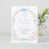 Faire-part de baptême pour bébé garçon Wildflower (Debout devant)