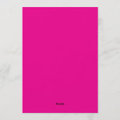 Faire-part de baptême rose chaud minimaliste (Dos)