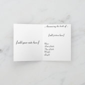 Faire-part de bébé… (Intérieur)