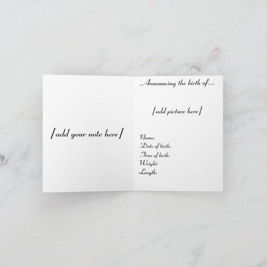 Faire-part de bébé… (Intérieur)