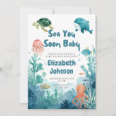 Faire-part de Bébé à la Mer Bientôt avec Code QR e (Devant)