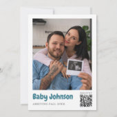 Faire-part de Bébé à la Mer Bientôt avec Code QR e (Dos)