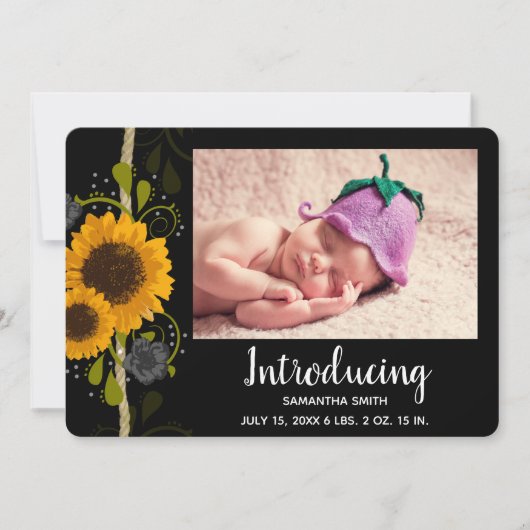 Faire-part de bébé des Sunflower de la Russie (Devant)