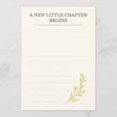 Faire-Part de Bébé Floral Books Prochain Chapitre (Dos)