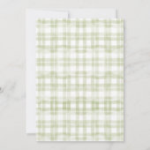 Faire-Part de Bébé Garçon Gingham Vert Sauge Local (Dos)