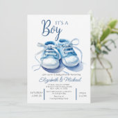 Faire-Part de Bébé Garçon pour Baby Shower (Debout devant)