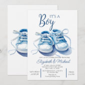 Faire-Part de Bébé Garçon pour Baby Shower (Devant / Derrière)