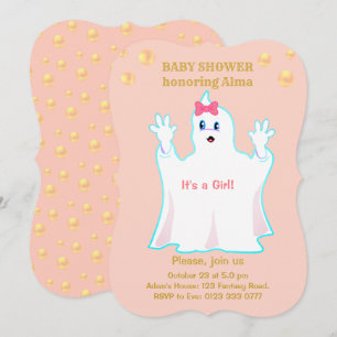Faire-part de bébé mignon fantôme pour Baby Shower