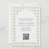 Faire-Part de Bébé Tout en Un Gingham Vert Sauge (Dos)