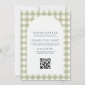 Faire-Part de Bébé Tout en Un Vert Gingham Golf (Dos)