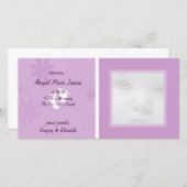 Faire-part de bébés pourpres (Devant / Derrière)