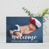 Faire-part de bienvenue Nouvelle carte bébé modern (Debout devant)