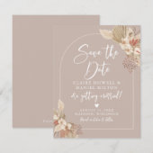 Faire-part de Boho Pampas Herbe Neutres (Devant / Derrière)