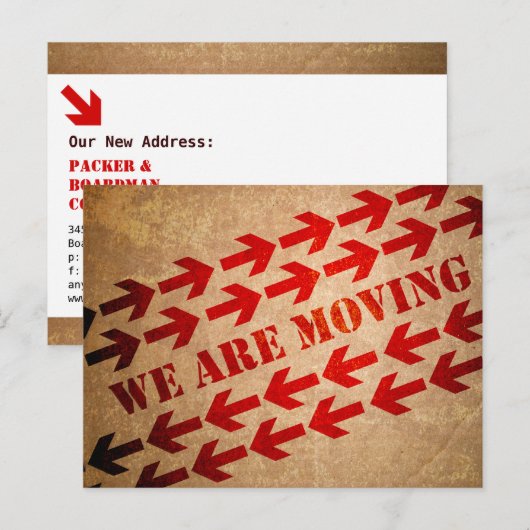 Faire-part de boîte mobile et de flèches (Devant / Derrière)