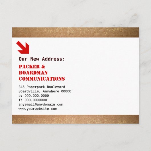 Faire-part de boîte mobile et de flèches (Dos)