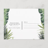 Faire-part de botanique de feuilles vertes tropica (Dos)