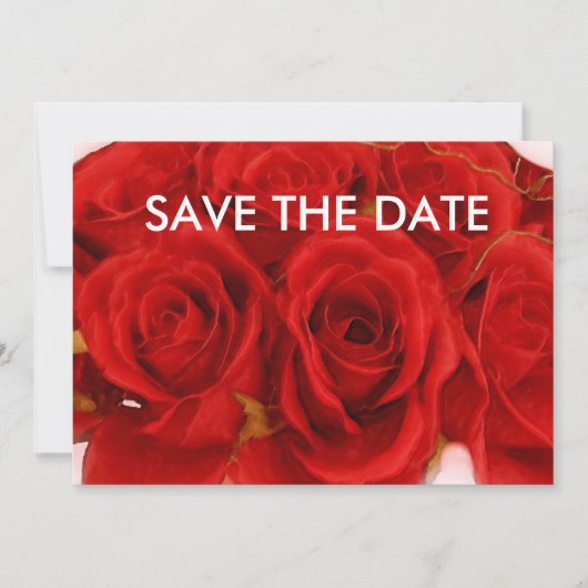 Faire-part de bouquet de roses rouges (Devant)