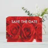 Faire-part de bouquet de roses rouges (Debout devant)