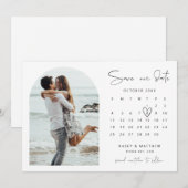 Faire-part de calendrier à arch photo Enregistrez  (Devant / Derrière)