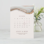 Faire-part de calendrier en marbre pour sauvegarde (Debout devant)