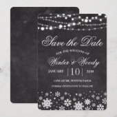 Faire part de carte de flocon de neige d'hiver (Devant / Derrière)