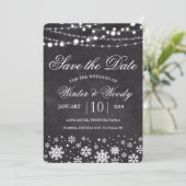 Faire part de carte de flocon de neige d'hiver (Debout devant)