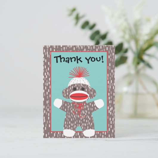 Faire-part de carte de note de Merci de singe de (Debout devant)